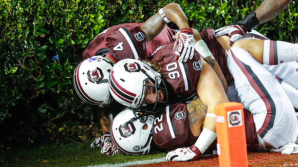 Celebration after Brandon Wilds touchdown run v Georgia